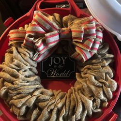 Handmade Burlap Christmas Wreath 