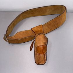 Vtg Tombstone Leather Co. Size 45 Cowboy Gun Belt Holster Used