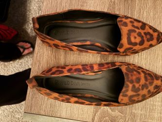 Wild Diva Lounge Leopard Print Pointed-Toe Flats