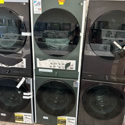 Kenmore elite washer and dryer set electric used with warrantySamsung satin green washer and dryer set tower gas dryer new with 1 year warranty