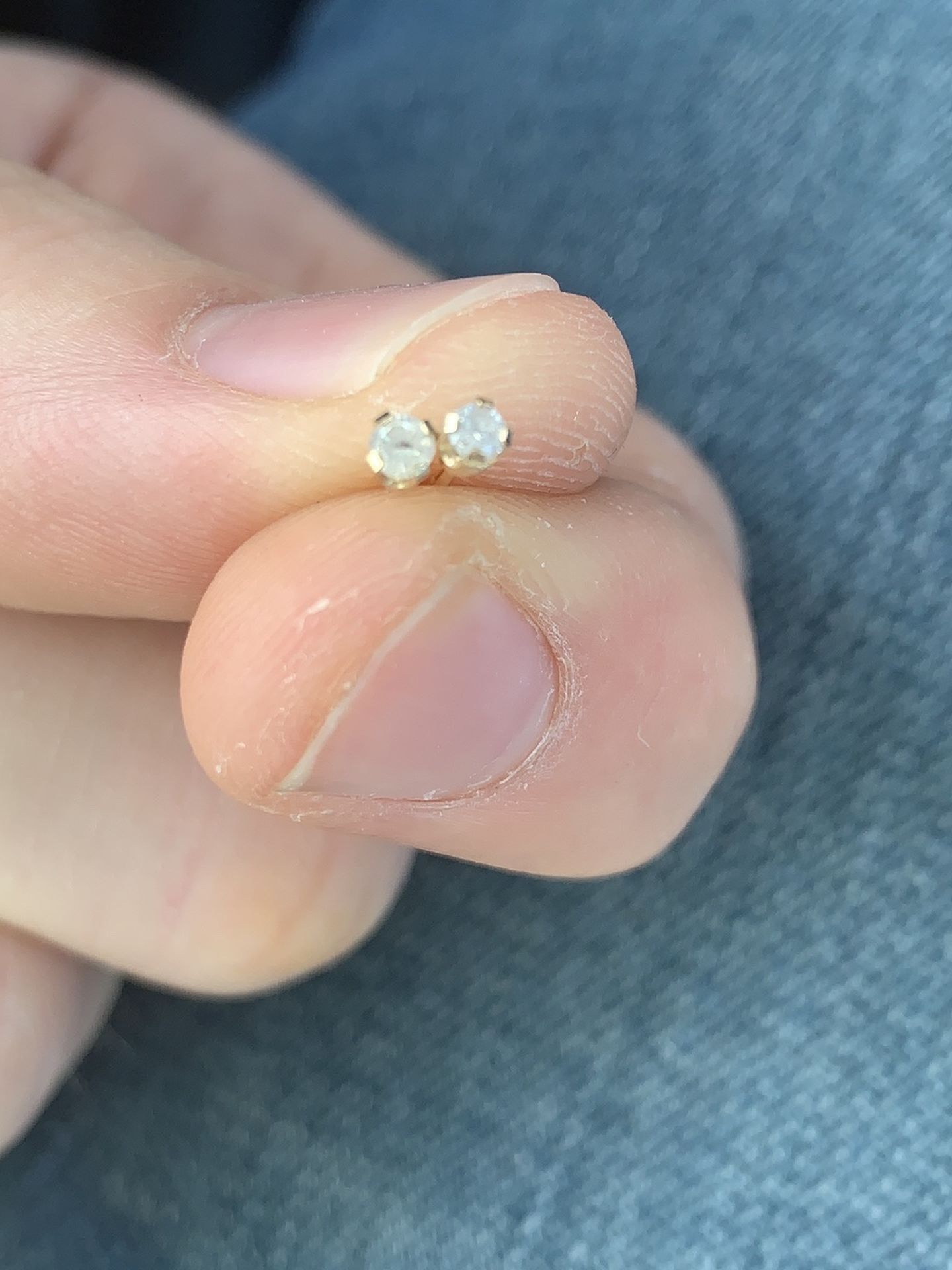 Real Gold And Diamond Earrings