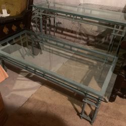 Glass Top Sofa & Coffee Tables (Matching)