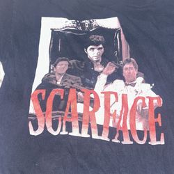 MEDIUM- distressed scarface tee