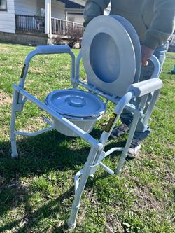 Double shower chair. Portable toilet . Walker. And crutches.
