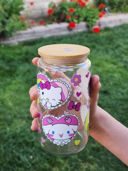 Hello Kitty Glass Cup 16oz 