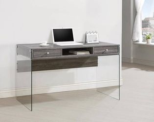 Modern Desk with Glass Side Panels ONLY $250- SALE!