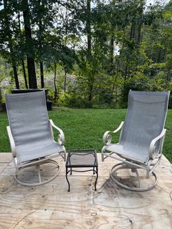 Telescope Casual Charleston sling high-back swivel rockers Pair with Table