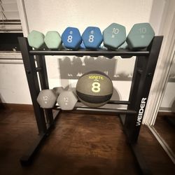 Home Gym Bundle – Dumbbells, Rack & Medicine Ball