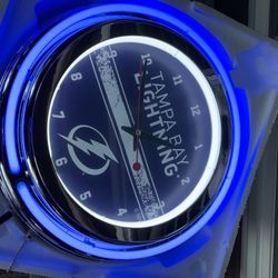 Tampa Bay Lightning NHL Official Neon Clock