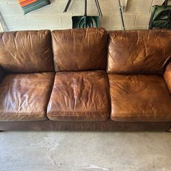 Genuine Leather Couch 
