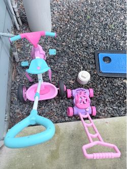Free small tricycle and bubble mower for toddler
