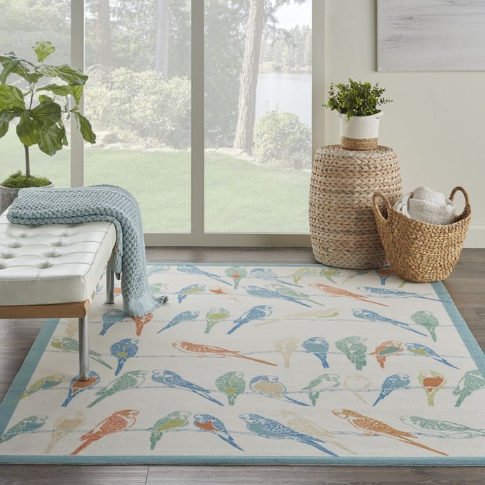 Waverly Sun & Shade "Retweet" Multicolor Indoor/Outdoor Area Rug 4’3” X 6’3”