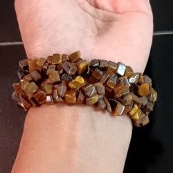 Vintage Tigers Eye Bracelet Lucky Stretch Bracelet Brasalete Para La Suerte con Piedras Ojo De Tigre )