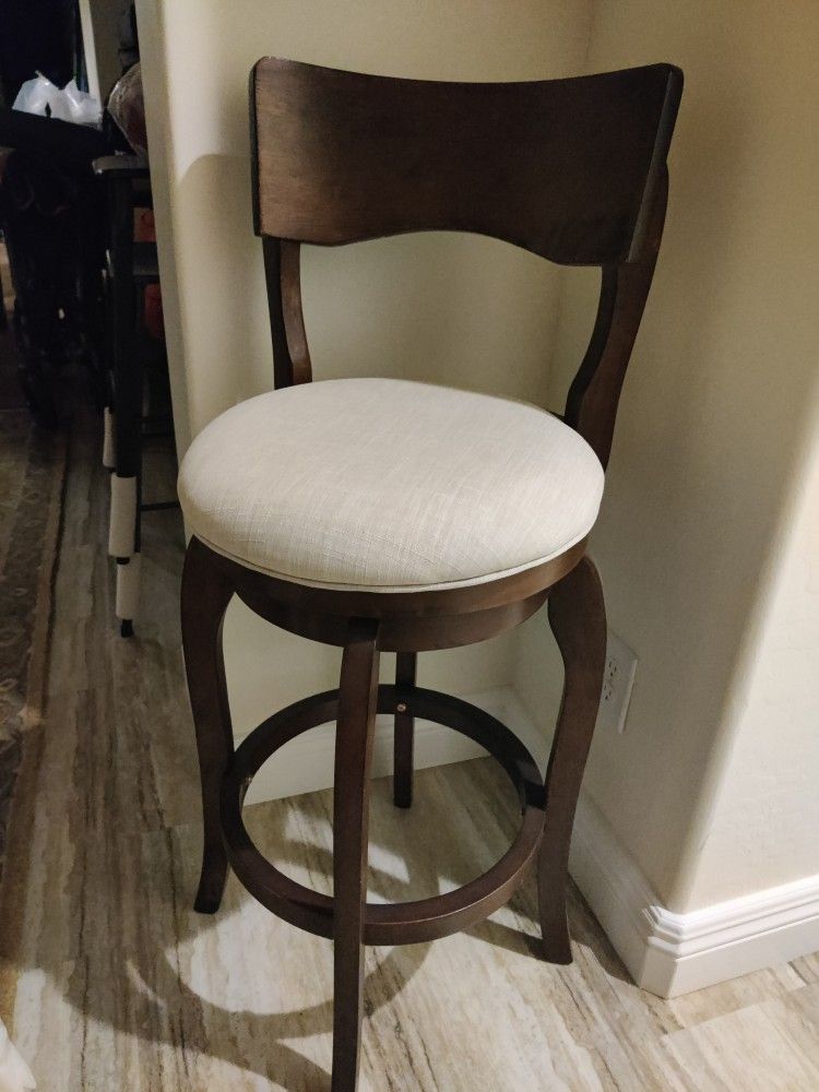1, Swivel Bar Height Bar Stool Cappuccino And Linen