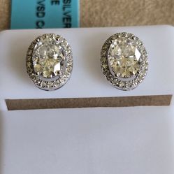 HALO MOISSANITE STUD EARRINGS PUSHBACKS