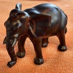 Wooden Elephant Figurine Sculpture