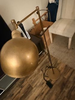Brass Gold Adjustable Arc Floor Lamp