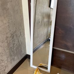 White Over The Door Mirror