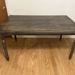 Wood Dining Way With Chairs And Bench