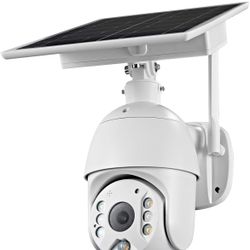 Outdoor Solar Powered Security Camera, Solar Security Camera Outdoor for Home, 360 View, Color Night Vision, PIR Motion. Weatherproof