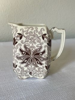 Vintage 1940s Mason's Ironstone "Bow Bells" Creamer Pitcher – Brown Transferware