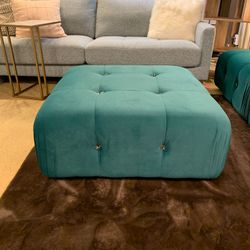  Green Velvet Modular Ottoman