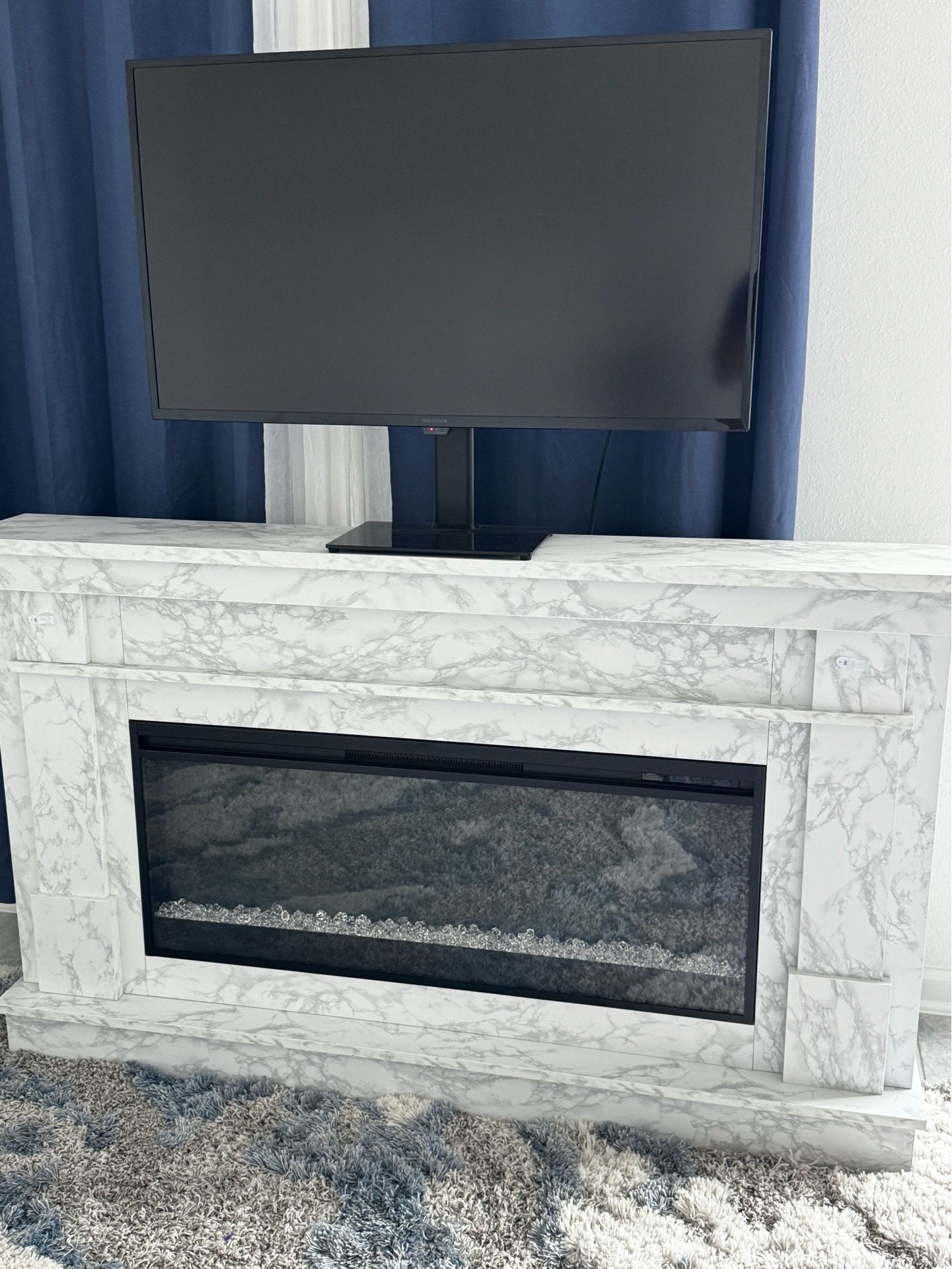 White Marble Fireplace Stand