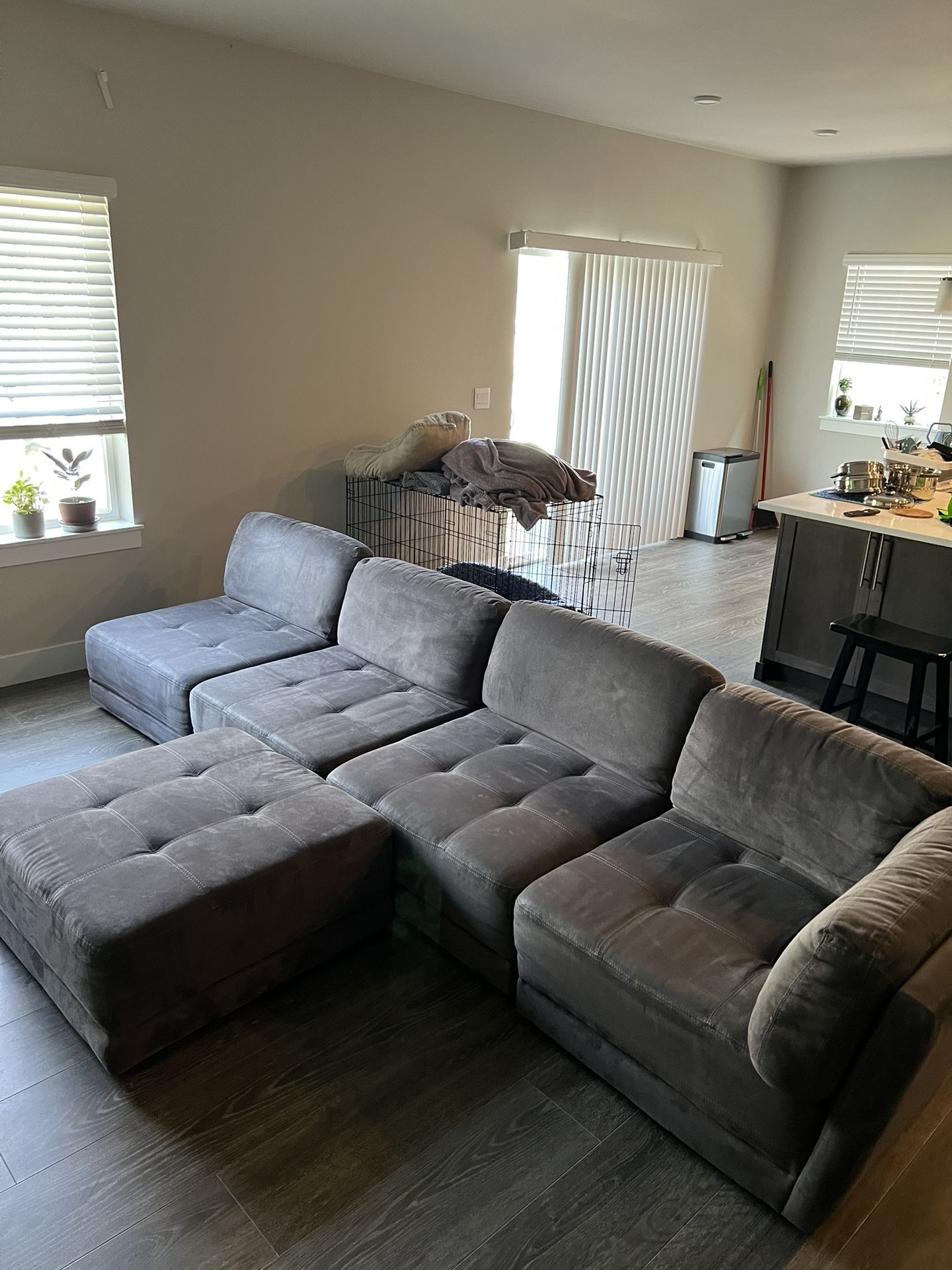 5 Piece Sectional Couch / Sofa - Grey