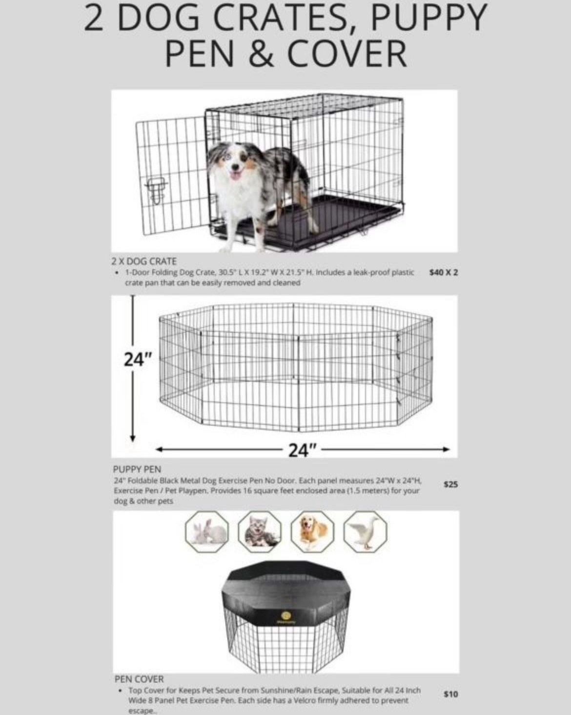 Puppy Pen And Two Dog kennels