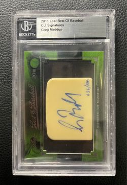 2011 Leaf Best Of Baseball Greg Maddux Autograph #’d - 633/1000. Beckett Certified. HOF