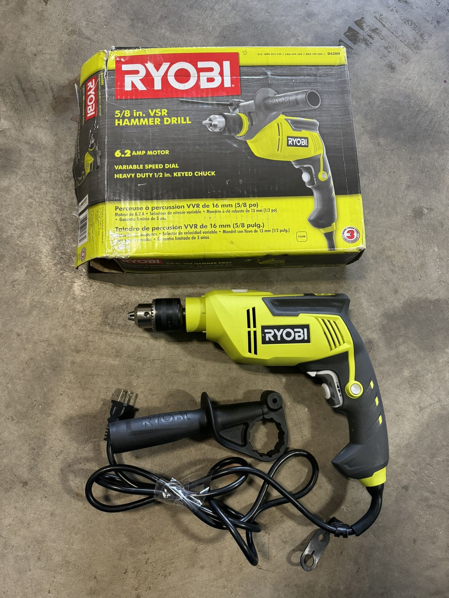 Ryobi Hammer Drill 5/8 🅰️ 6.2 Amp Motor 💥 Precio Firme $25