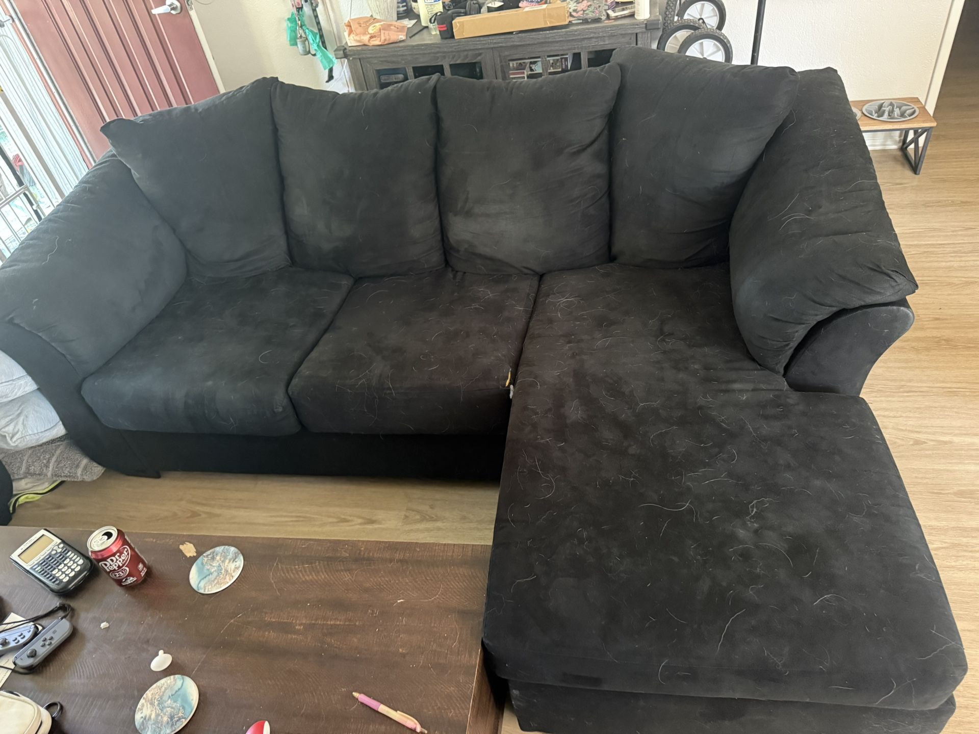 Black Microfiber Couch And Loveseat 