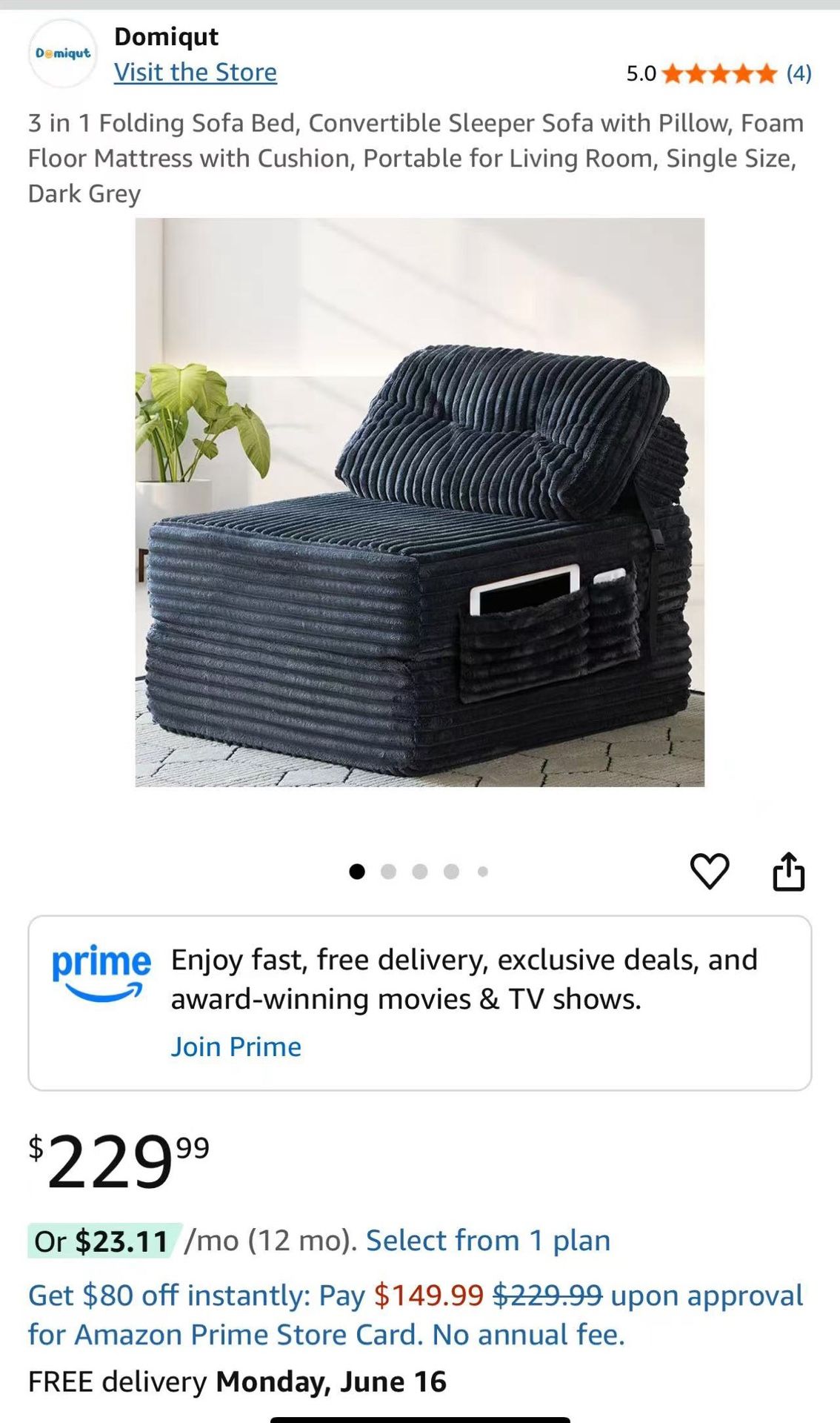 3 In 1 Folding Sofa Bed