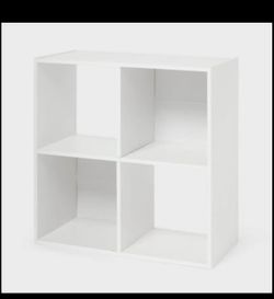 11" 4 Cube Book Shelf White