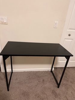 Black Desk with Metal Legs