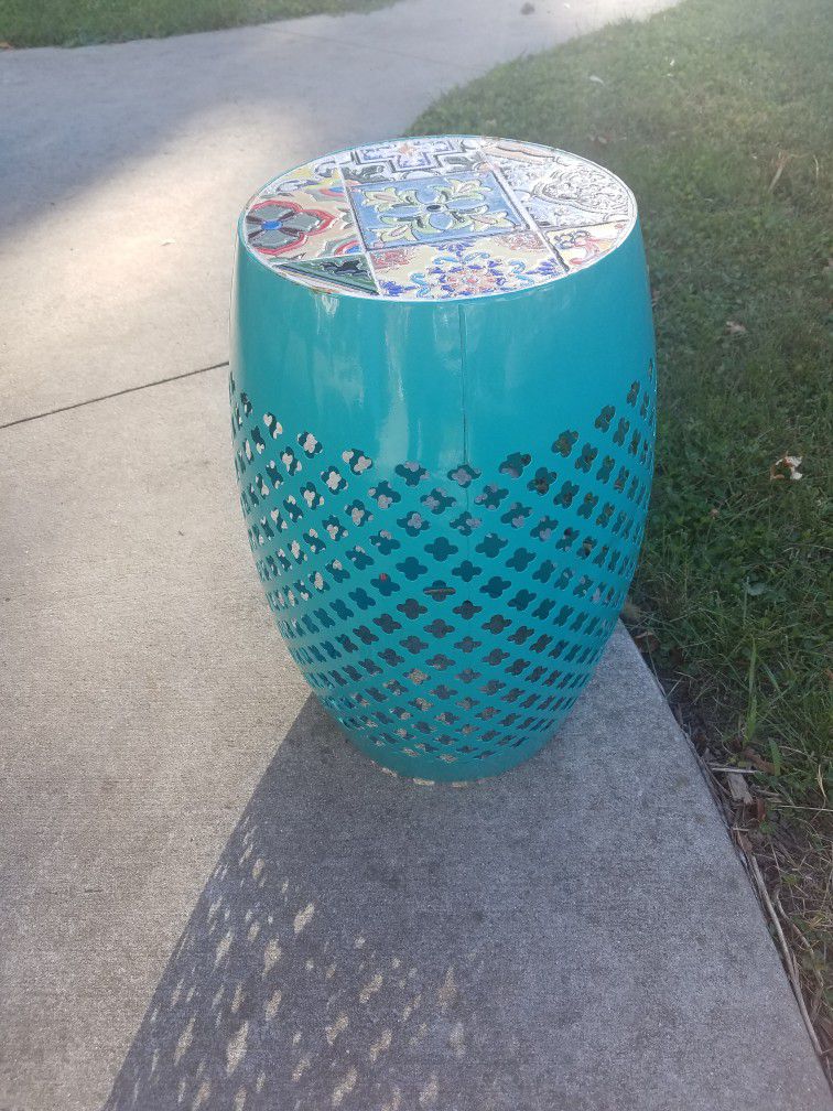Accent Side Table With Mosaic Tile Top