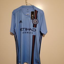 (Brand New) 100% Authentic Adidas Etihad Airways New York City Fc Soccer Jersey, Mens Sz Large $45, Pls Read Description!