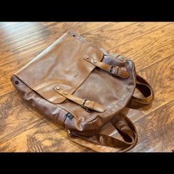 THREE BOX Vegan Leather Dual Strap Backpack