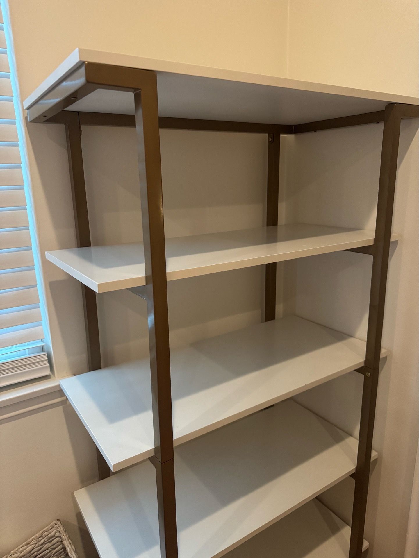 White and gold shelf