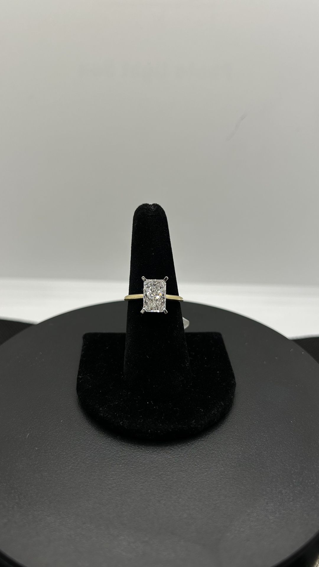 14KTT 3CT Solitaire Radiant Cut Engagement Ring