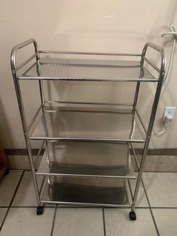 4 shelf rolling cart