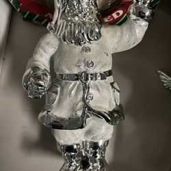 Silver and White Santa Figurine