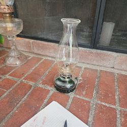 Antique Hurricane Glass Oil Lamp 