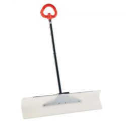 274*Snow Pusher Shovel, 36 in Outdoor Snowplow Shovel with Ergonomic Grip, HDPE Plastic Blade, Winter Shovels with Segmented Handle, Metal Edged Strip