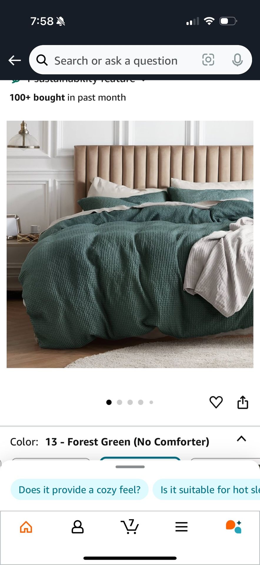 Forest Green King Duvet Cover + Shams