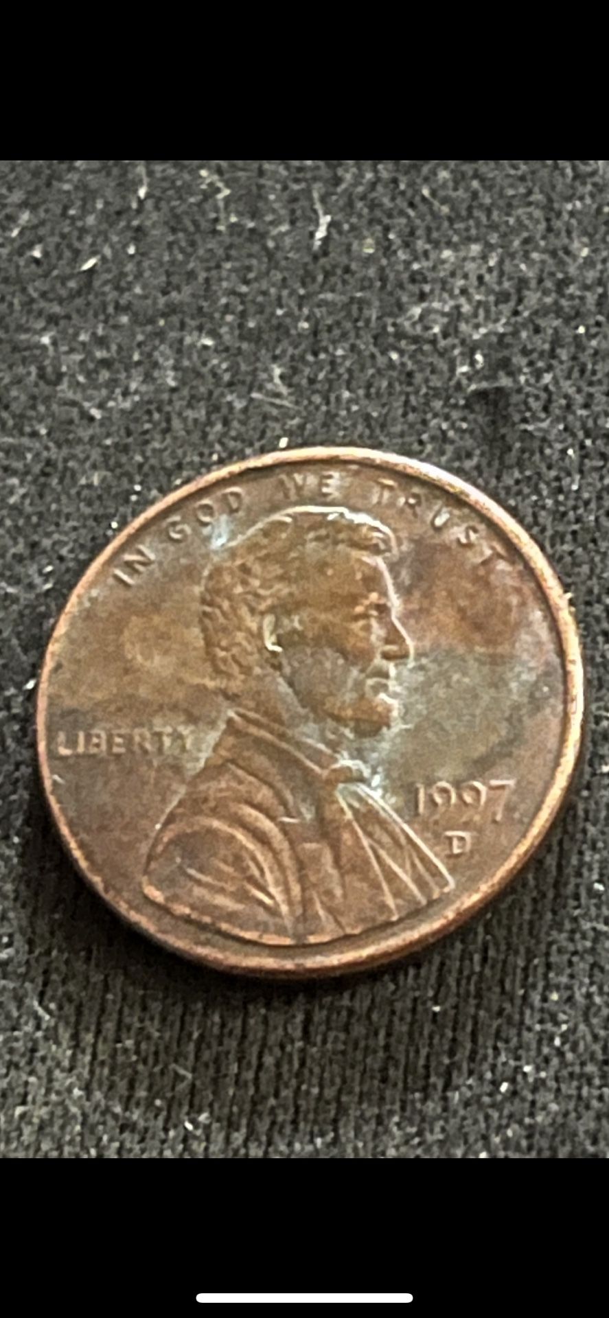 1997 D Penny Coin