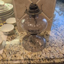 Vintage oil lamp purple tinted