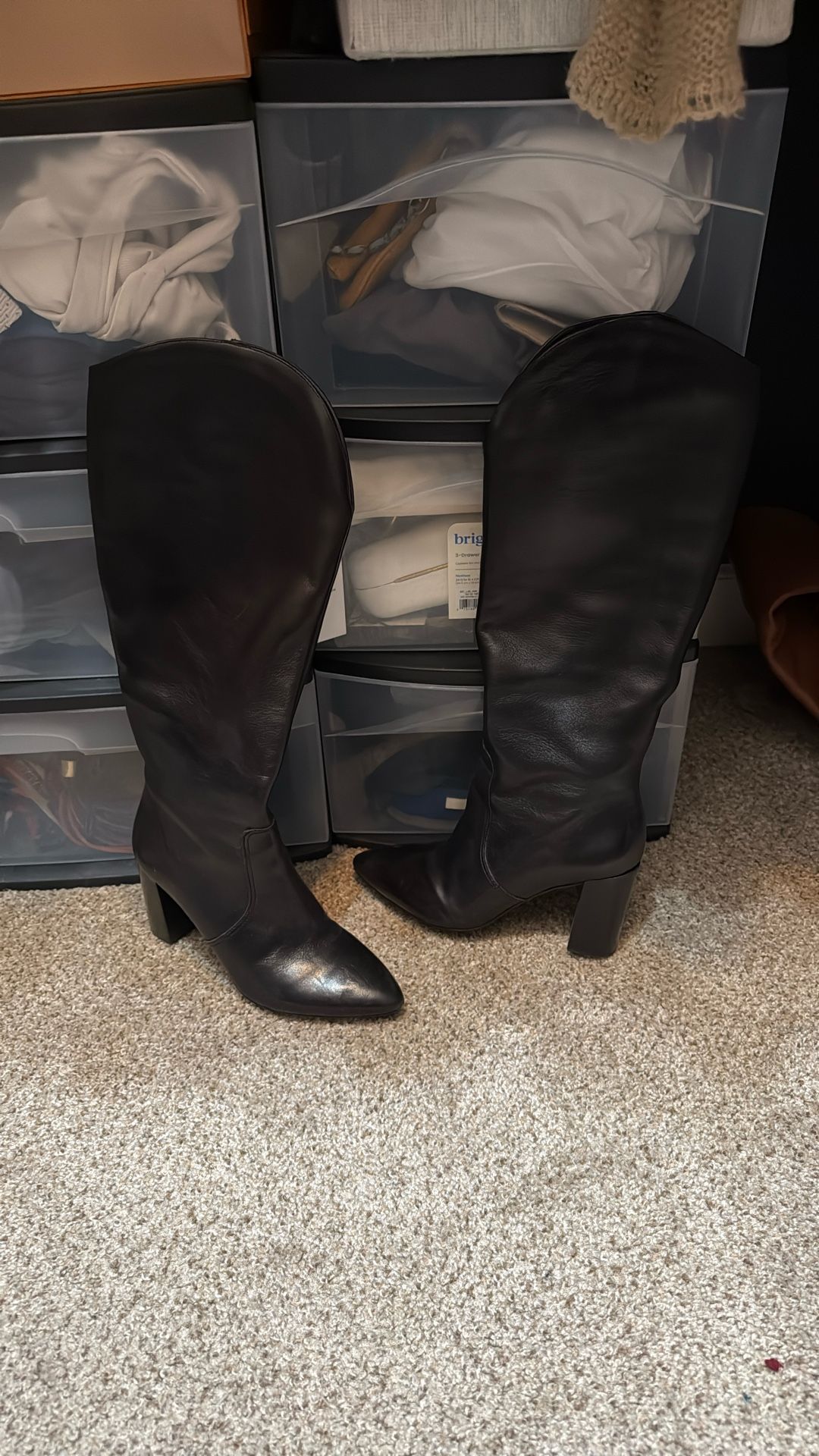 Dolce Vita Leather Knee Height Black Boots - Sz 7.5