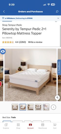 Tempur-Pedic Serenity Queen Mattress Topper