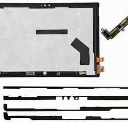 Replacement for Microsoft Surface Pro 4 1724 12.3 inch LCD LED Display Touch Screen Digitizer Assembly (with Touch Plate and Adhesive Stripe)